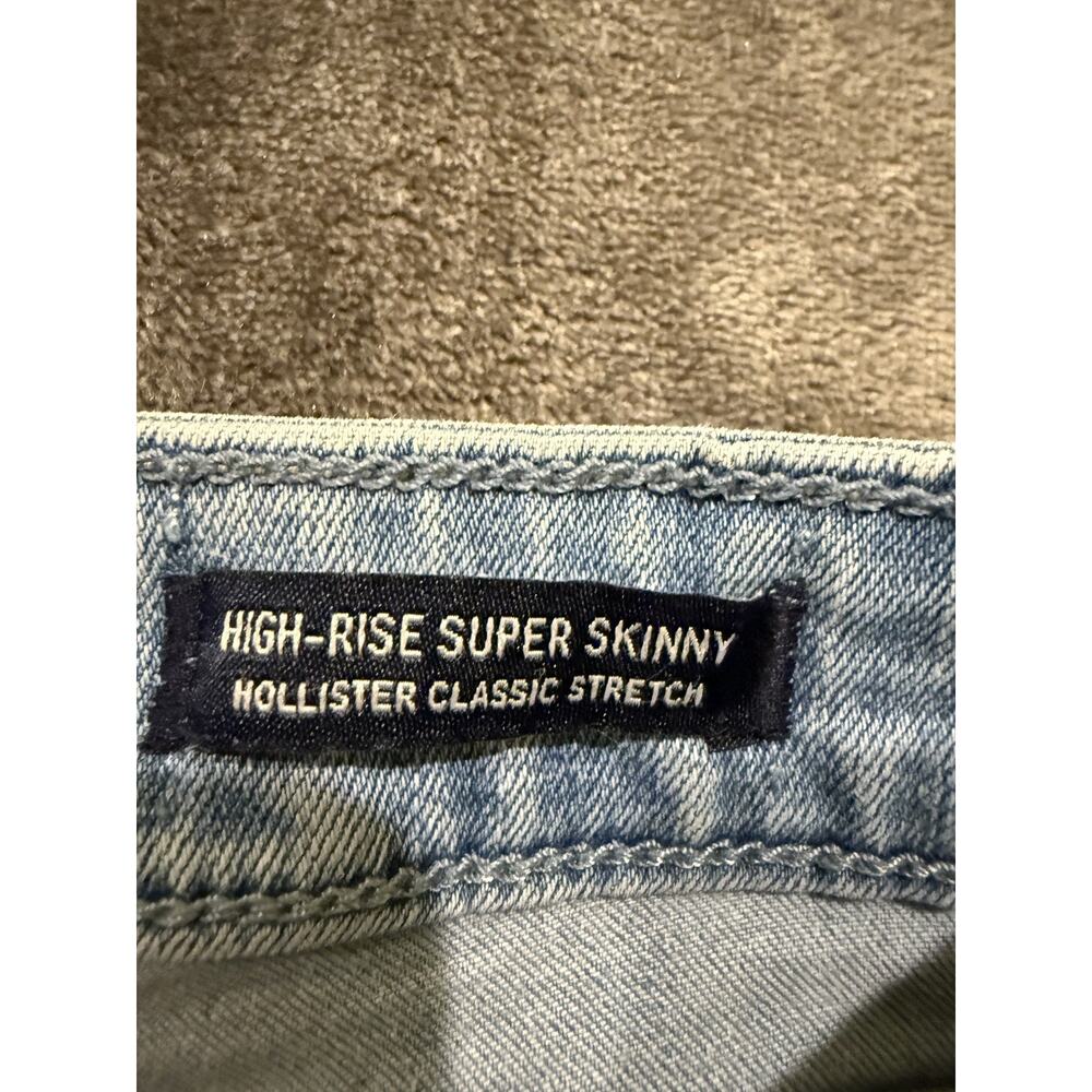 Hollister Jeans Womens 1R W25 L30 Light Wash High Rise Super Skinny Distressed - Picture 10 of 14